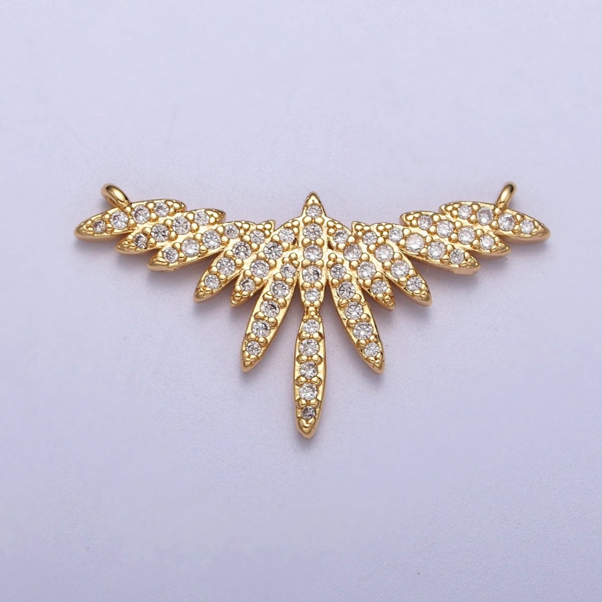 Clear Micro Paved CZ Flying Bird Wings Gold Link Connector | Y-702 - DLUXCA