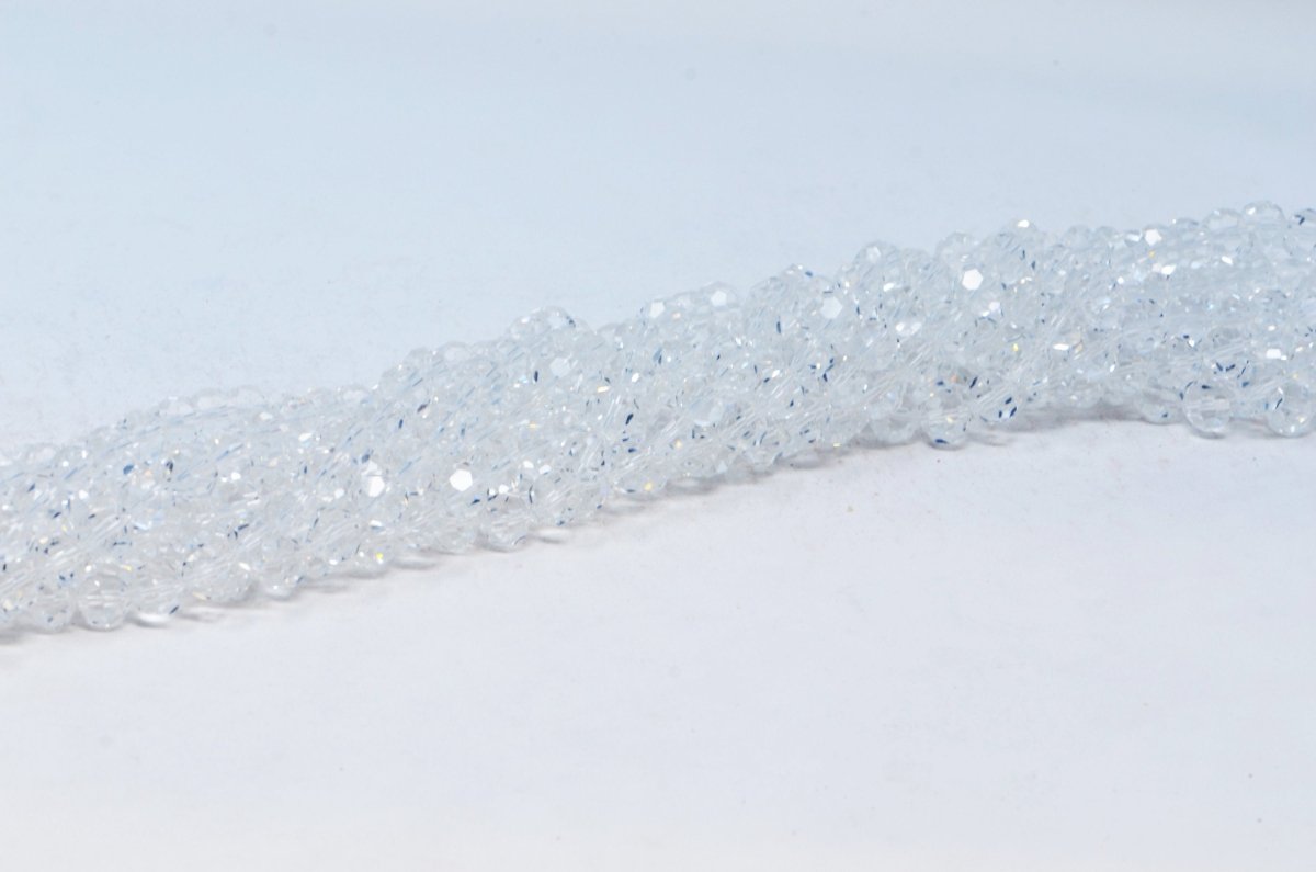 Clear Rondelle Faceted Crystal Beads, Size 4mm 6mm 8mm 10mm 12mm Available, Approximately 100 PCs per Strand Length 21.5'' - DLUXCA