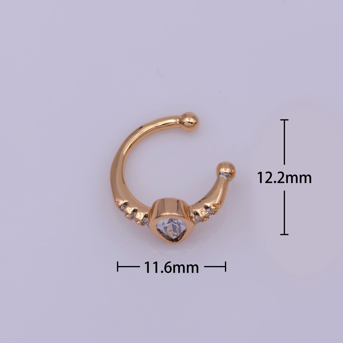 Clear Teardrop Micro Paved CZ Gold Ear Cuff Earrings AI-145 - DLUXCA
