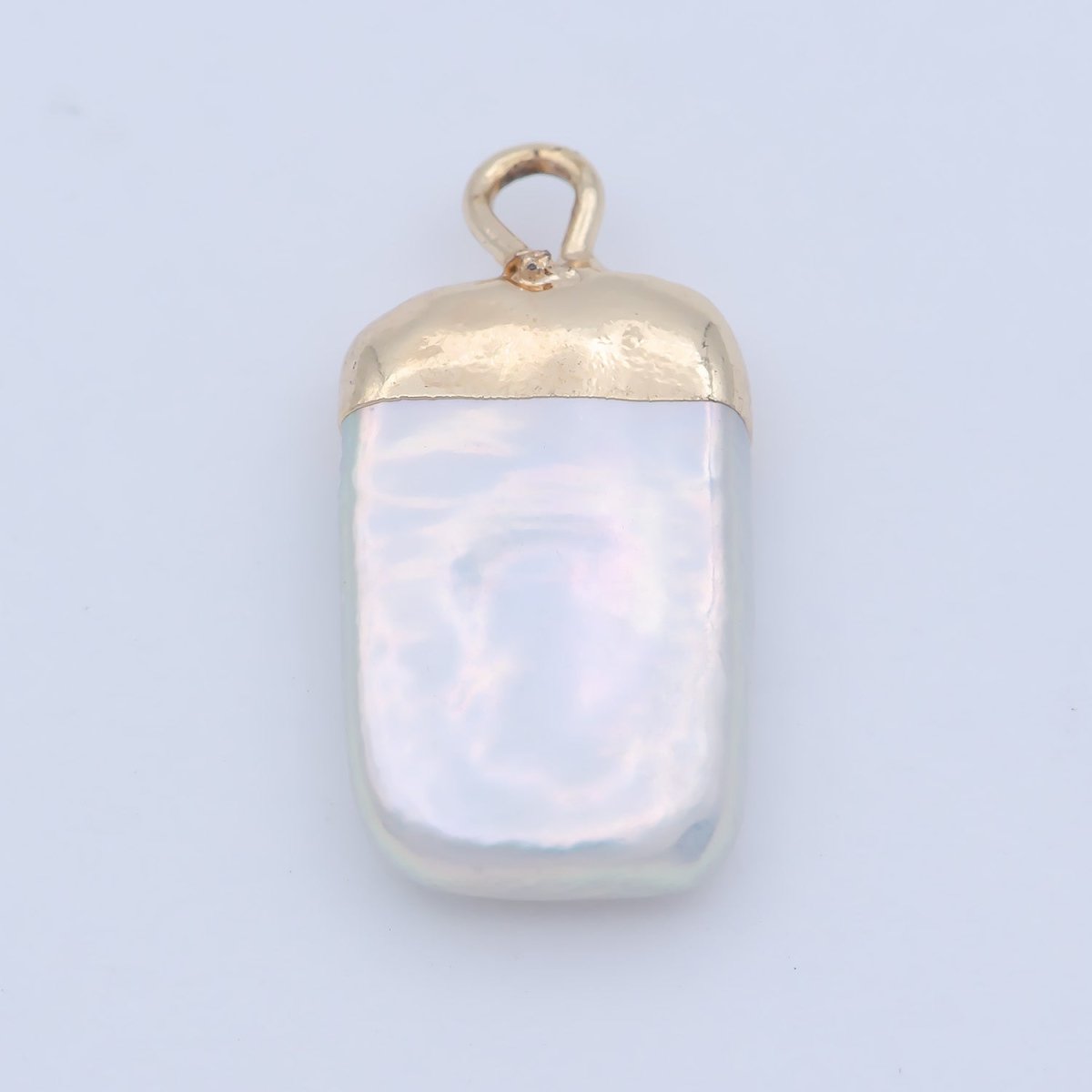 Clearance! Freshwater Pearl Simple Rectangle Pearl Charm P-1808 - DLUXCA