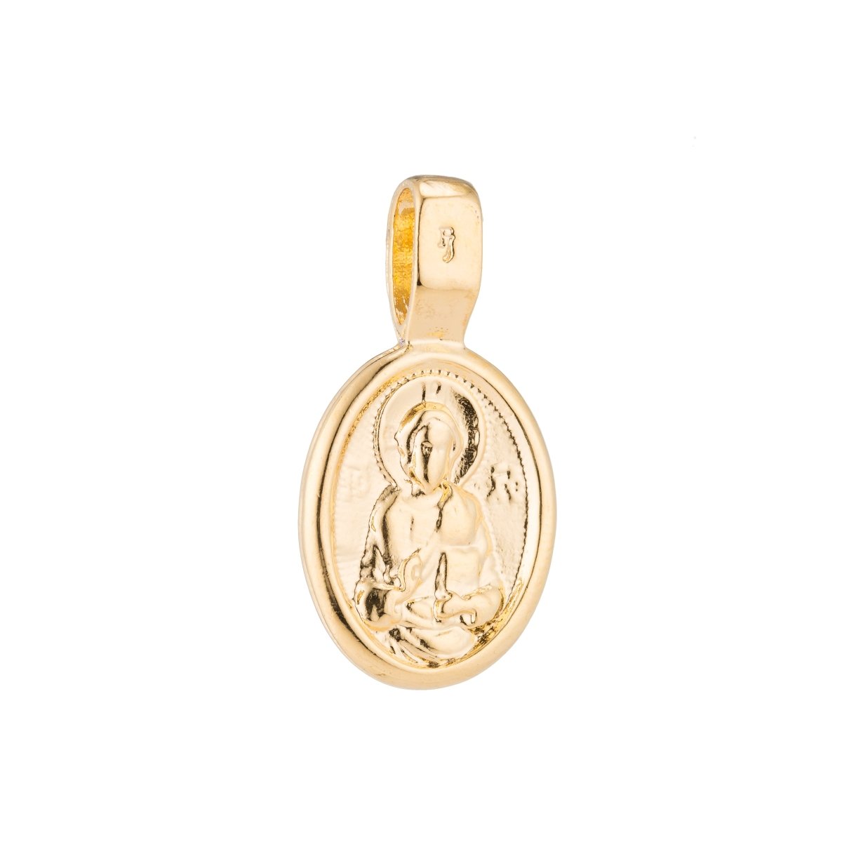 Clearance! Gold Double Sided Holy Family Saint Religious Pendant for DIY Necklace H-039 - DLUXCA