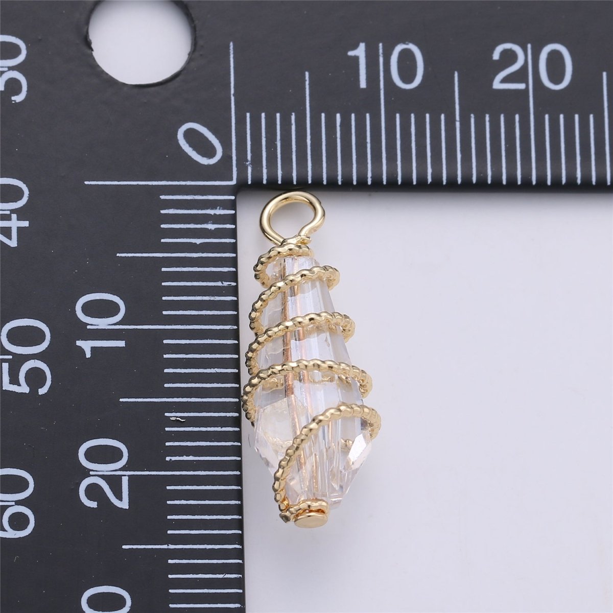 Clearance! Gold Hand Wired Cubic Zirconia Crystal for DIY Necklace E-497 - DLUXCA