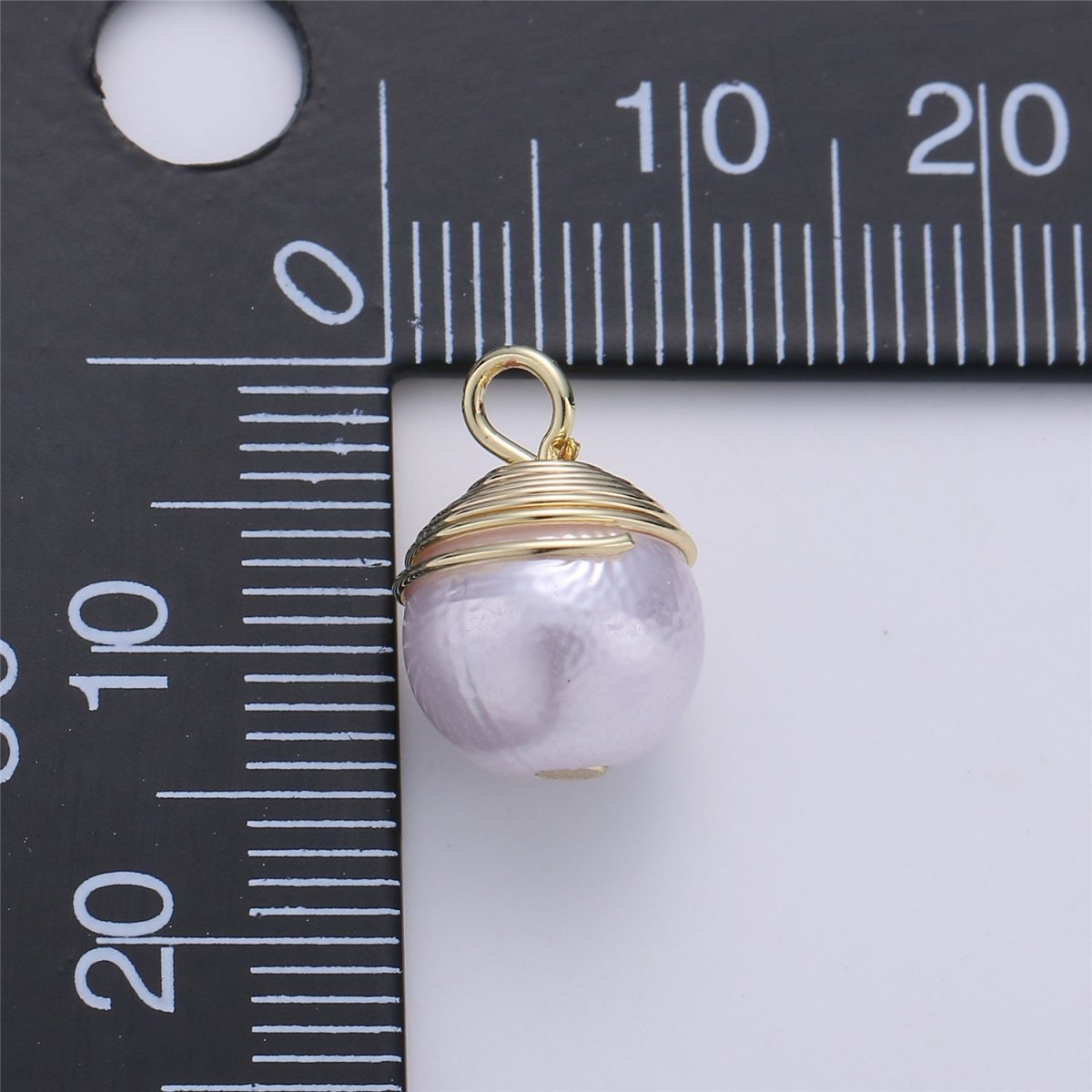 Clearance! Gold Hand Wired Faux Pearl Pendant for DIY Necklace E-494 - DLUXCA