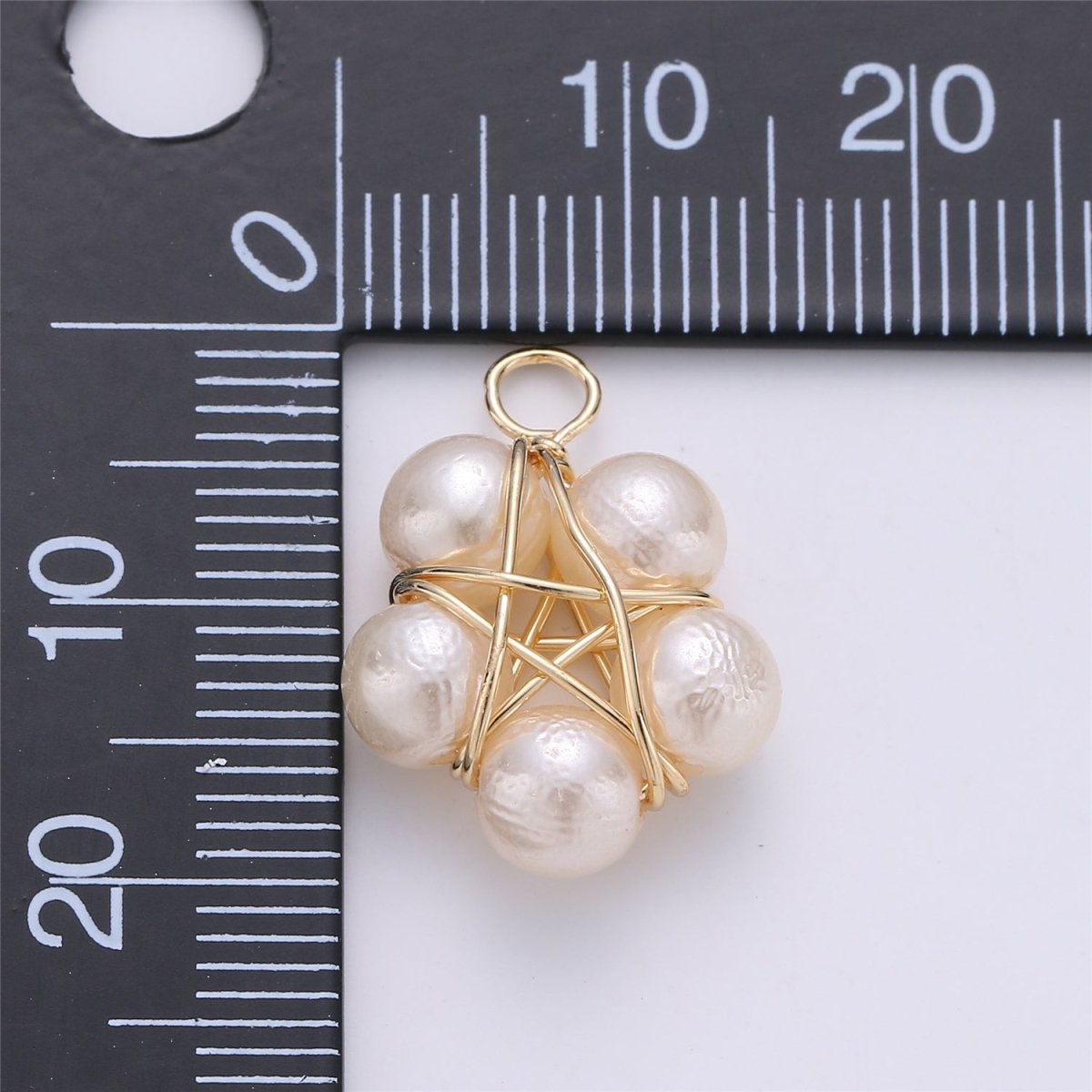 Clearance! Gold Hand Wired Faux Pearl Pendant for DIY Necklace E-500 - DLUXCA