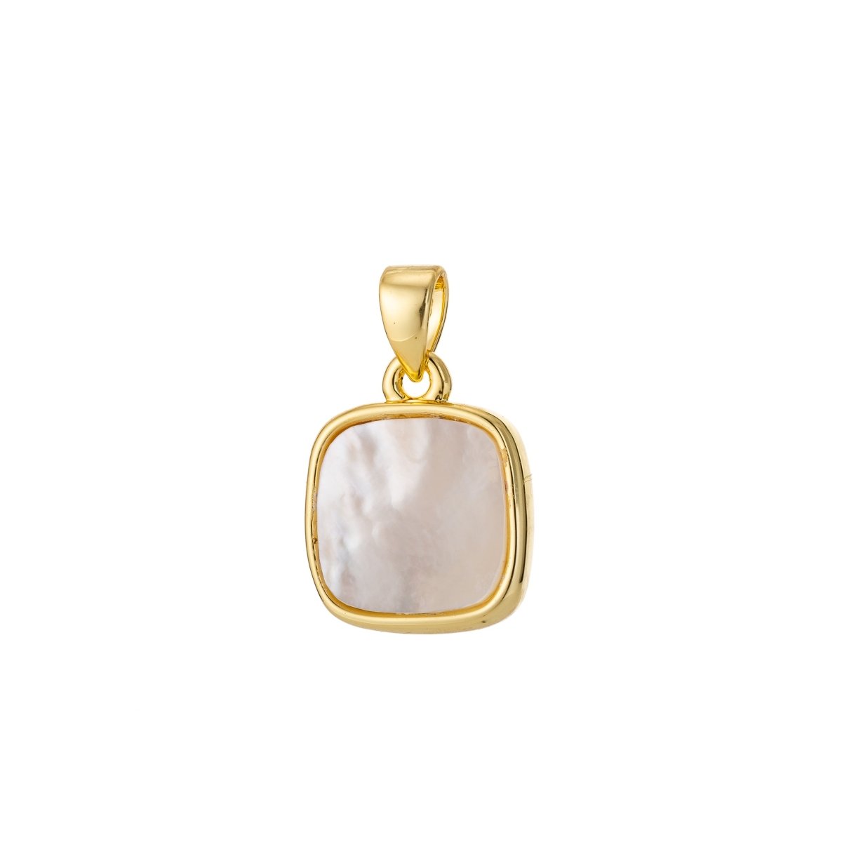 Clearance! Gold Square Natural Gemstone Gold Filled Pendants E-340-E-348 - DLUXCA