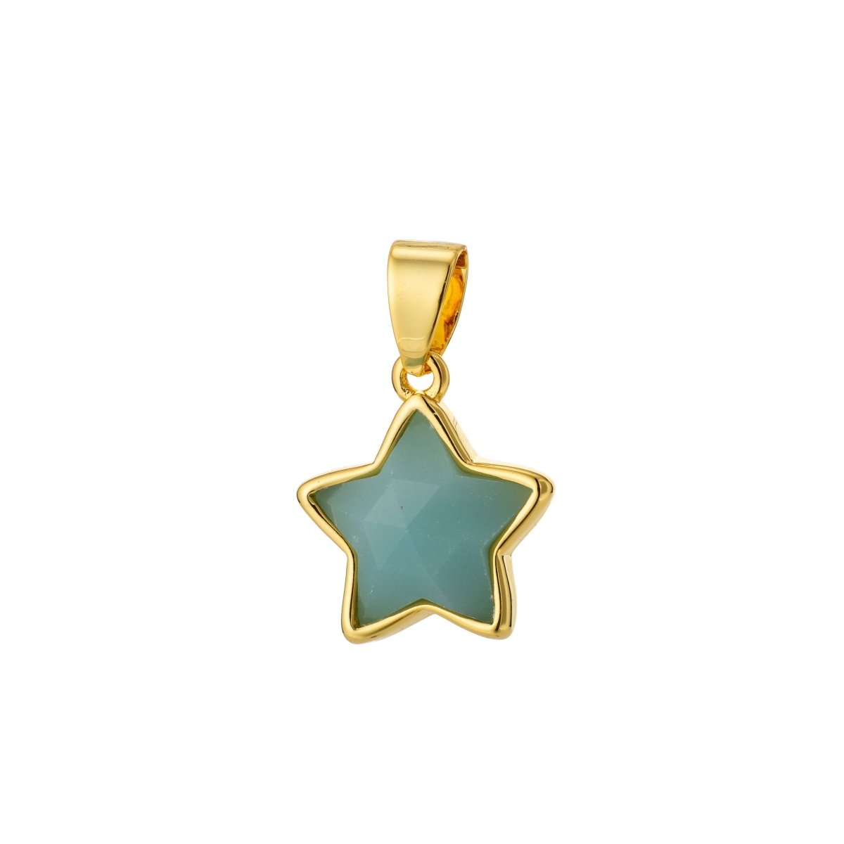 Clearance! Gold Stars Natural Gemstone Gold Filled Pendants - DLUXCA