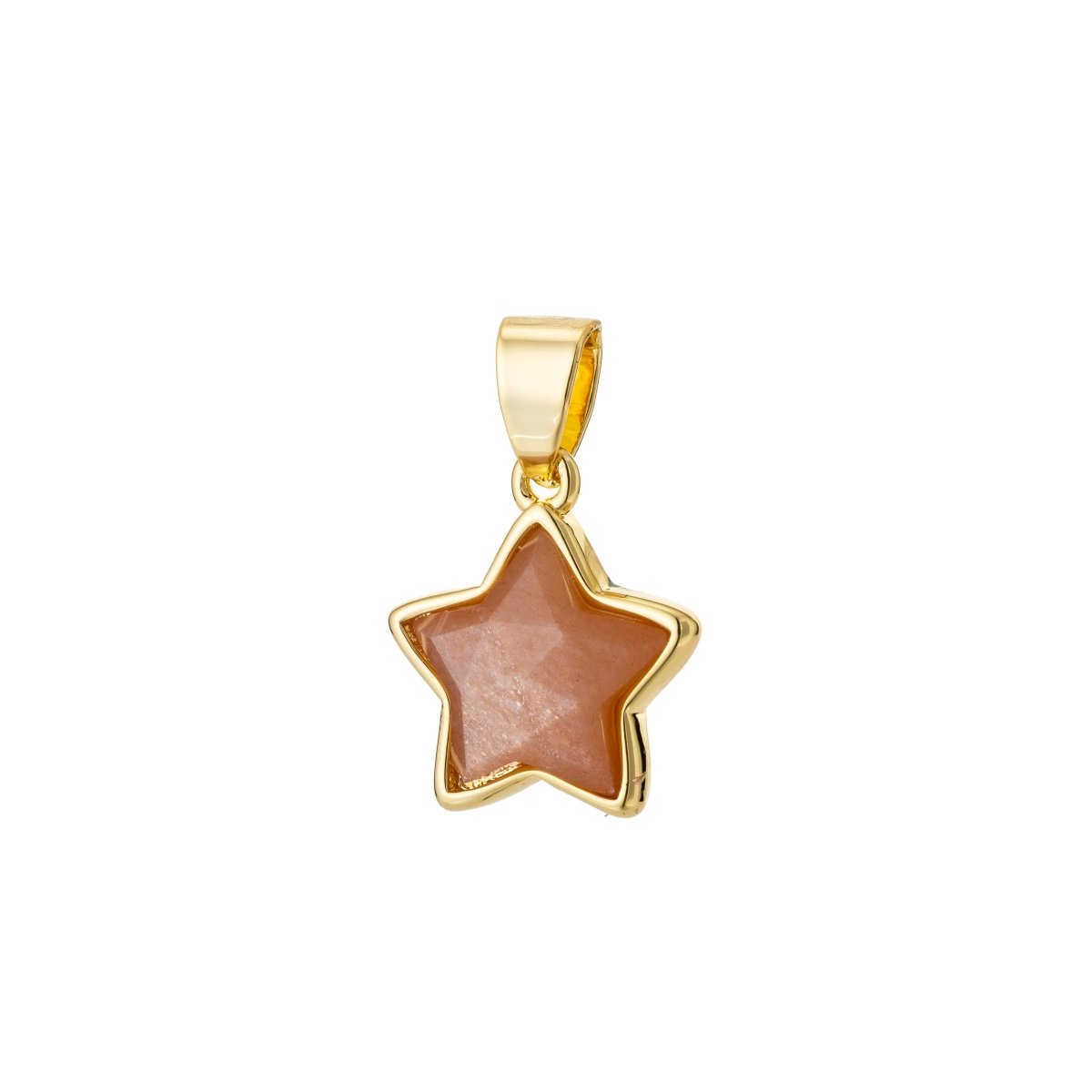 Clearance! Gold Stars Natural Gemstone Gold Filled Pendants - DLUXCA