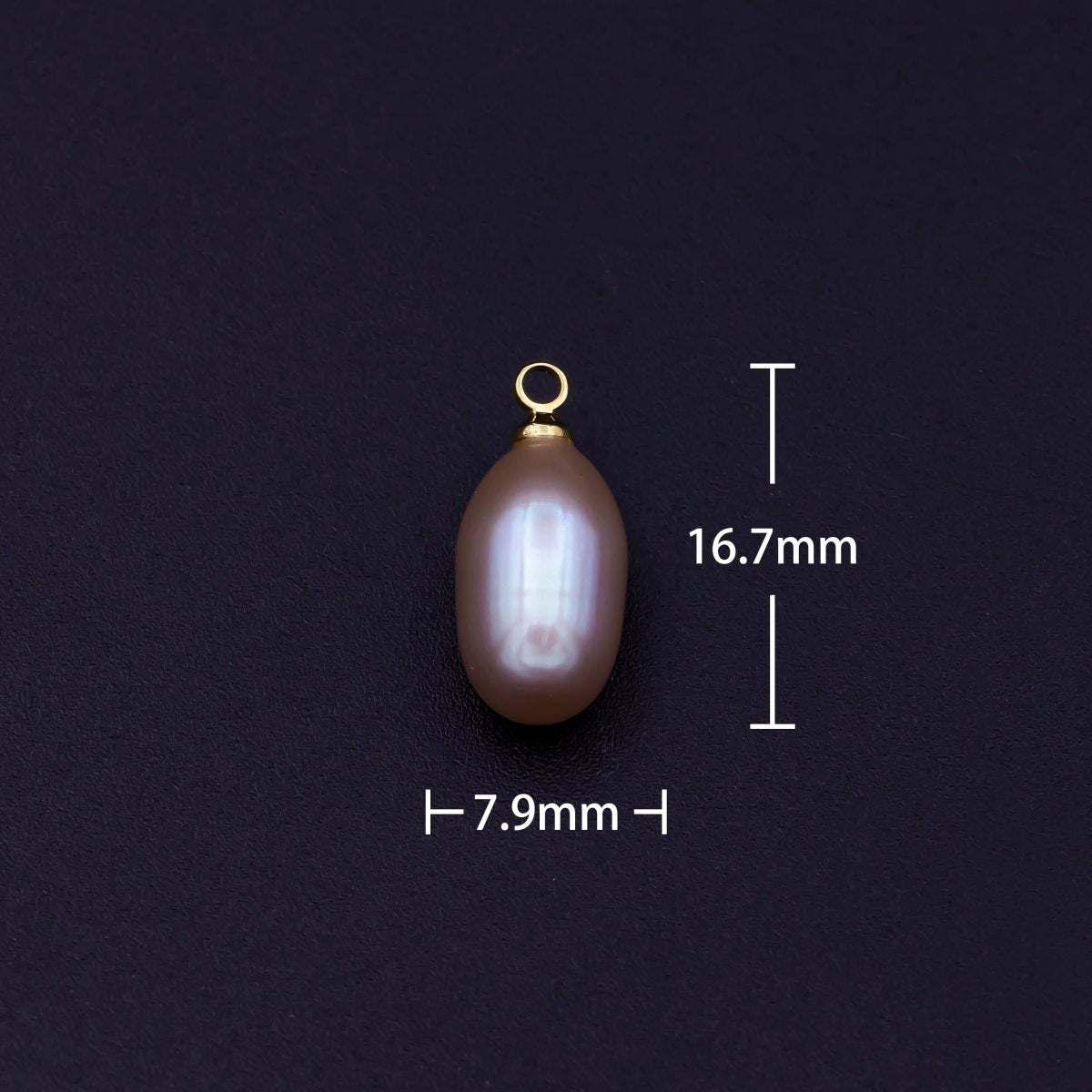 Clearance! Natural Lavender Purple Teardrop Pearl Charm Natural Freshwater Pearl Necklace, Mauve Champagne Single Keshi Pendant, Bridesmaid Jewelry Gift P-1782 - DLUXCA