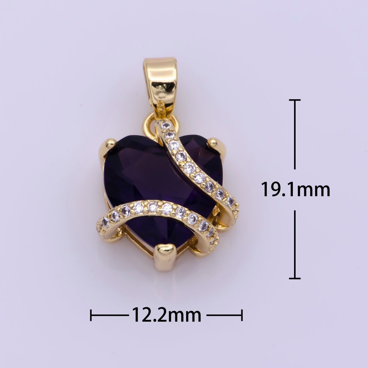 Clearance Pricing BLOWOUT Black Heart Pendant Cubic Zirconia Charm for Necklace Earring Bracelet Supply N-1449 - DLUXCA