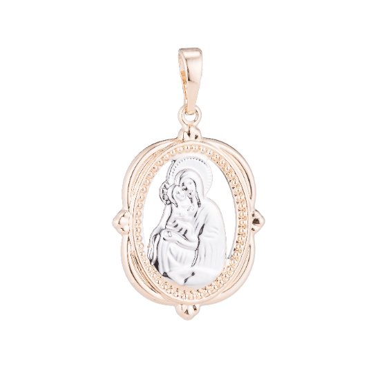 Clearance Pricing BLOWOUT Gold Holy Mother Mary, Baby Jesus, Virgin, Saint, Catholic, Family, Gift, Necklace Pendant Charm Bead Bails Findings, I-25 - DLUXCA