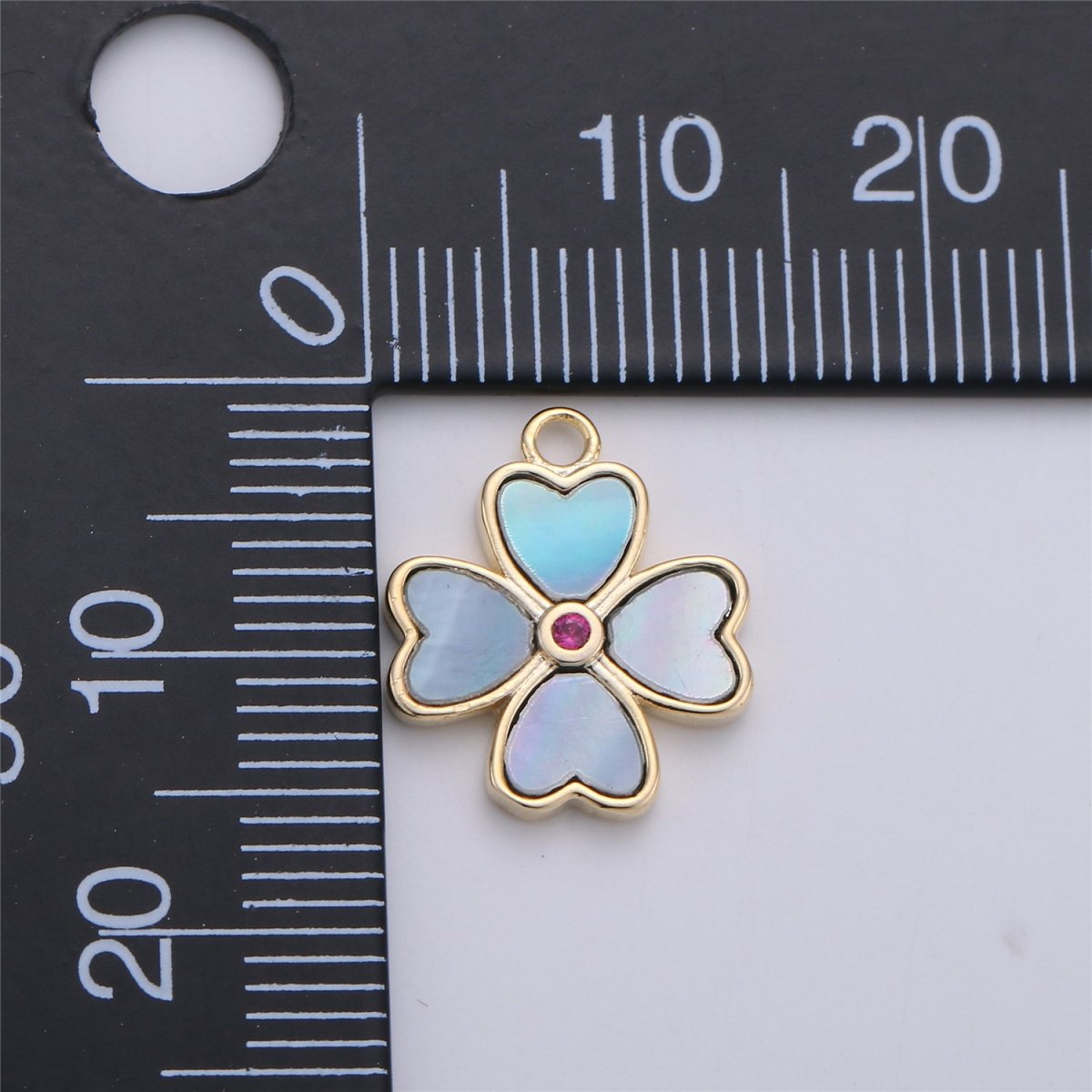 CLEARANCE SALE | Dainty Gold Filled Iridescent Multi Heart Charm, CZ Mirco Pave Enamel Love Pendant Necklace Bracelet Earring Charm Jewelry Making Supply | C-715 - DLUXCA
