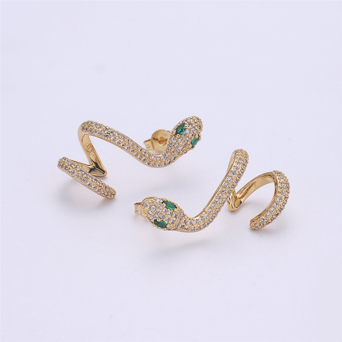 Clearance Snake earrings, snake stud earrings, dainty earrings, gold snake earrings, delicate studs, gold earrings, trendy earrings, minimal earrings | K-412 - DLUXCA