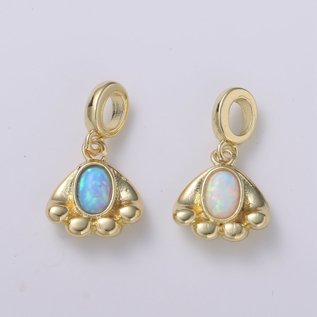 Cloud 24K Gold Opal CZ Pendant Charm Celestial Pendant Charm for Bracelet Necklace White, Blue Pendant Jewelry H-555 H-563 - DLUXCA