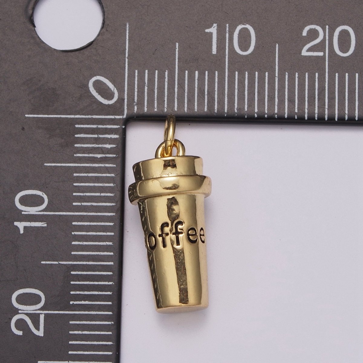 Coffee Tumbler Pendant 24K Gold Filled Starbucks Cup Charm for Coffee Lover Gift M-823 M-824 - DLUXCA