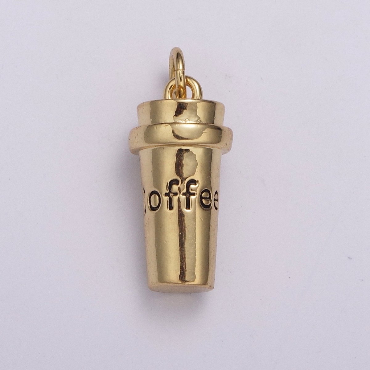 Coffee Tumbler Pendant 24K Gold Filled Starbucks Cup Charm for Coffee Lover Gift M-823 M-824 - DLUXCA