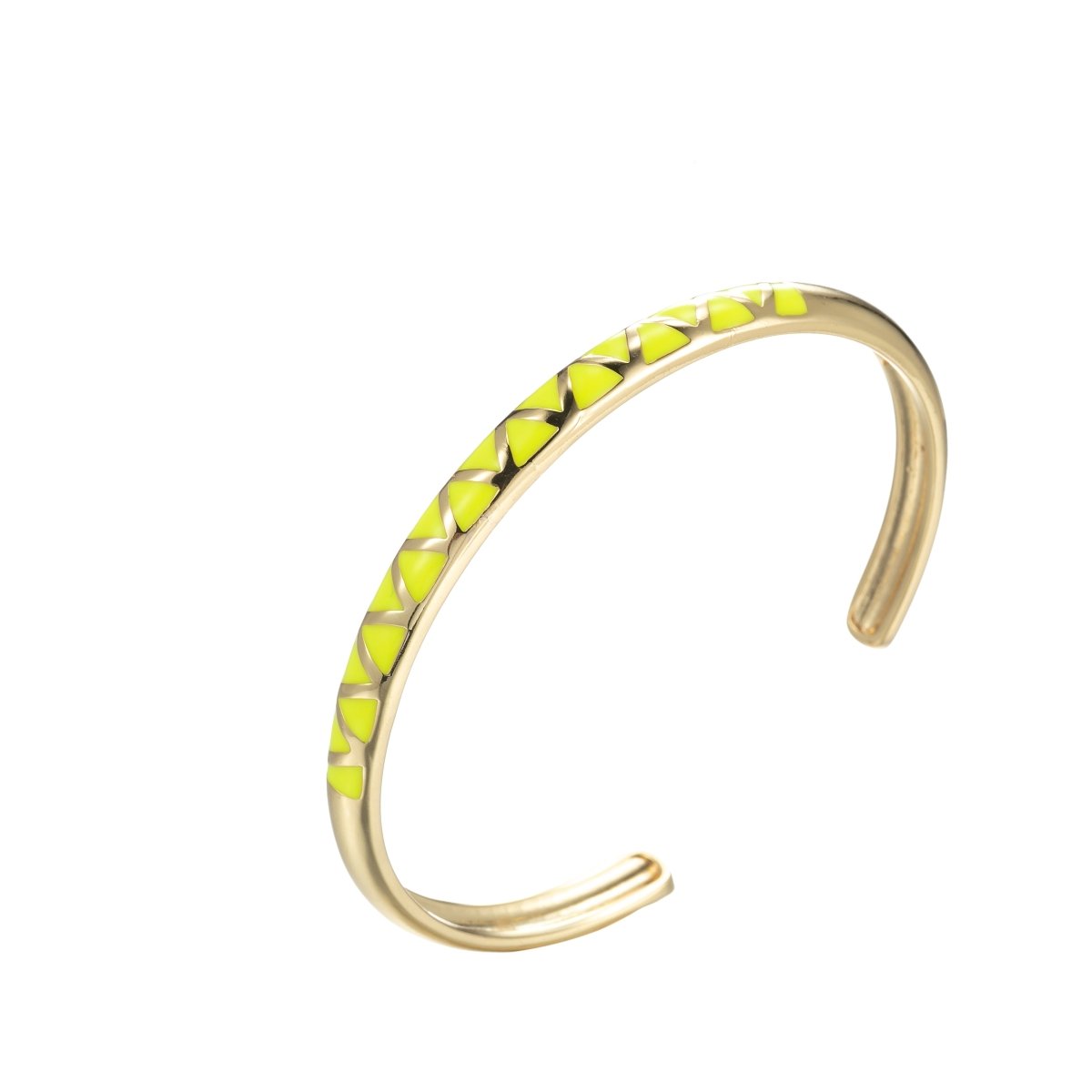 Colorful Enamel Adjustable Bangle Bracelet, 18K Gold Filled Enamel Open Bracelet, stacking bracelet | WA-046 to WA-054 Clearance Pricing - DLUXCA