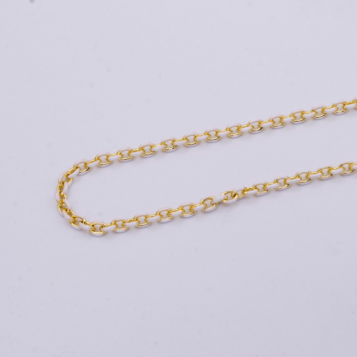 Colorful Enamel Chain 4.5x3.3mm Cable Link Chain, 14K Gold Filled Dainty Chain, Wholesale bulk Chain by Yard | ROLL-1018 ROLL-1025 Clearance Pricing - DLUXCA