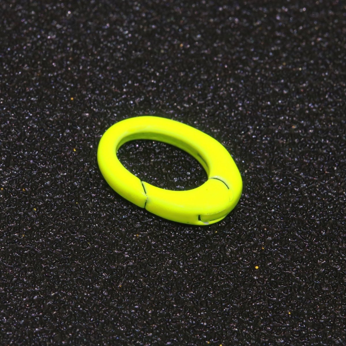 Colorful Enamel Spring Gate Ring, Push Gate ring, 12X7.5 mm Small Oval Ring, Charm Holder Pink Green Red Clasp for Link Connector Clasp L-438~L-447 - DLUXCA