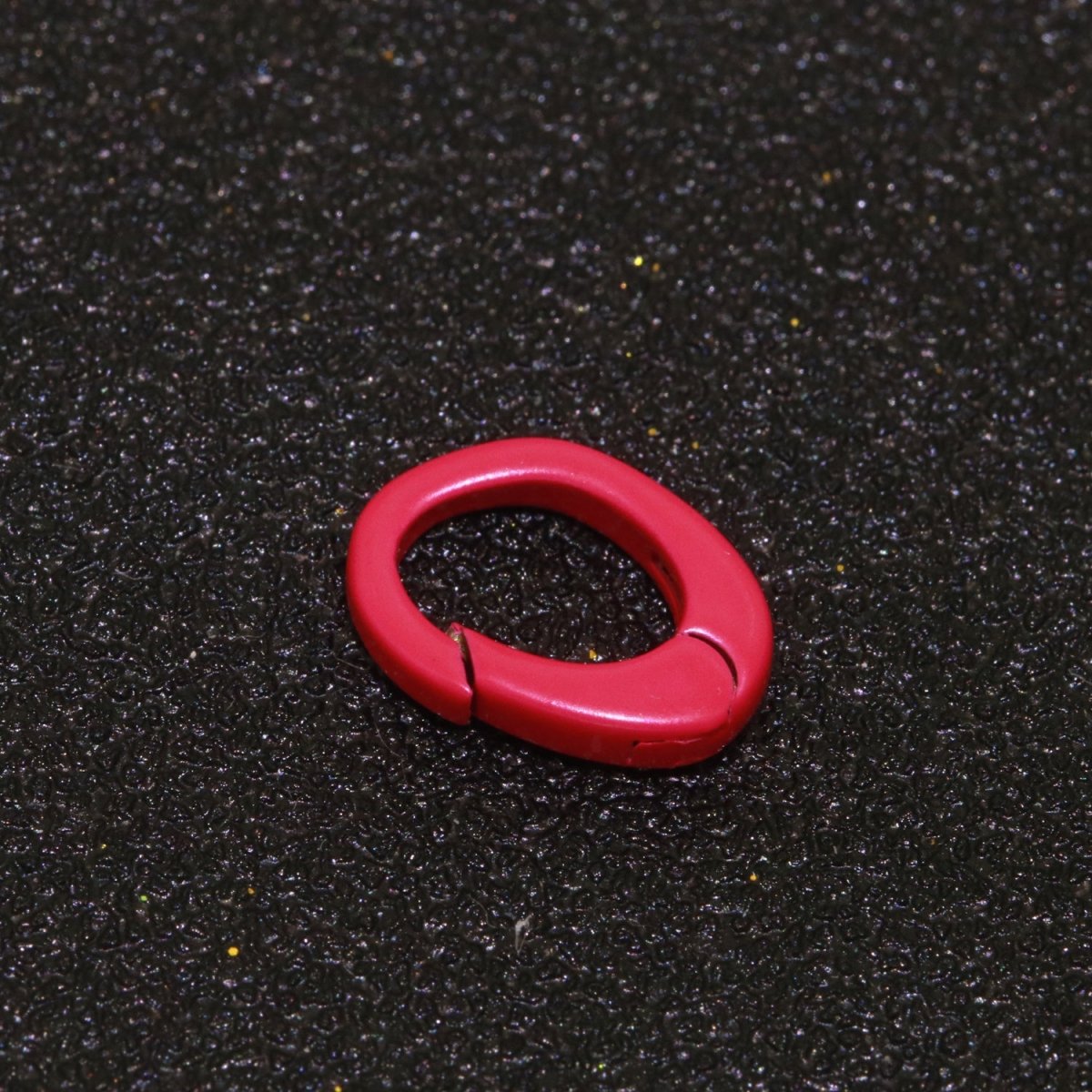 Colorful Enamel Spring Gate Ring, Push Gate ring, 12X7.5 mm Small Oval Ring, Charm Holder Pink Green Red Clasp for Link Connector Clasp L-438~L-447 - DLUXCA