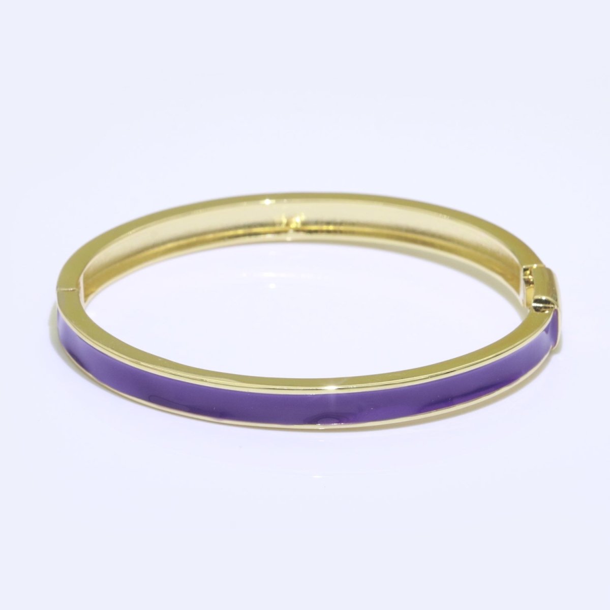 Colorful Enamel Stackable Bangle Bracelet, 14K Gold Filled Enamel Bangle Fashion Jewelry - DLUXCA