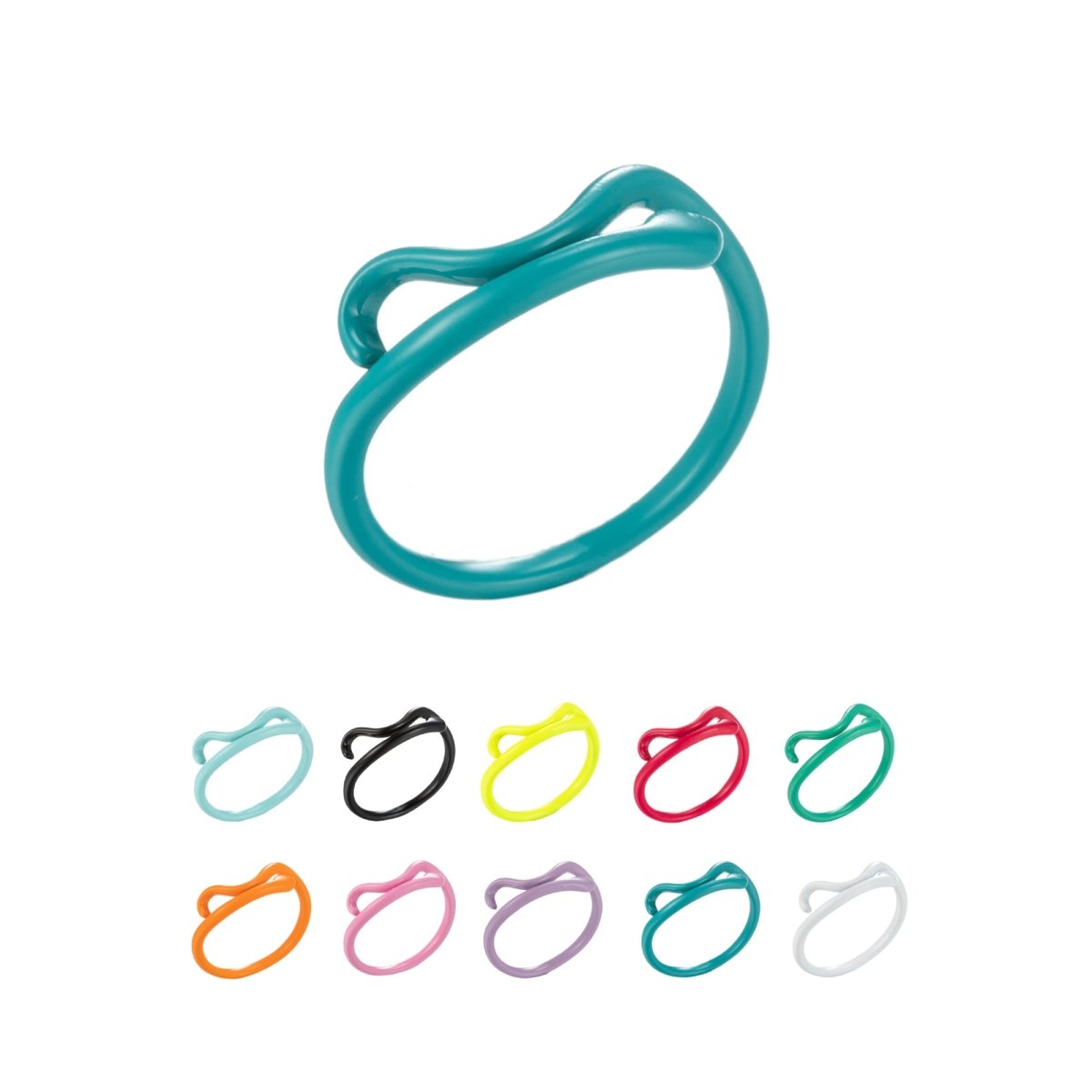 Colorful Enamel Twist Ring , Neon Color Ring , Enamel Ring Black Pink Teal White Yellow - DLUXCA