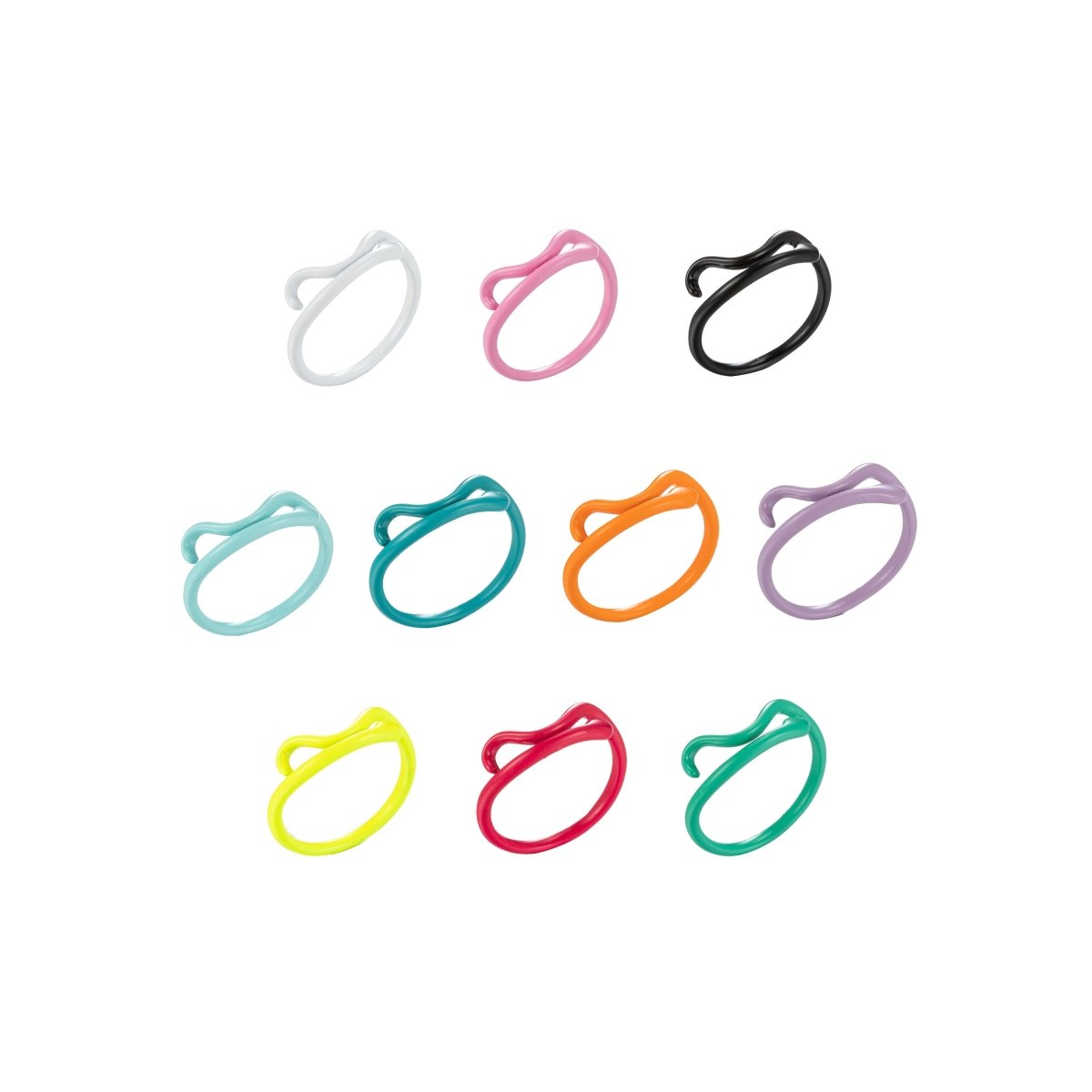 Colorful Enamel Twist Ring , Neon Color Ring , Enamel Ring Black Pink Teal White Yellow - DLUXCA