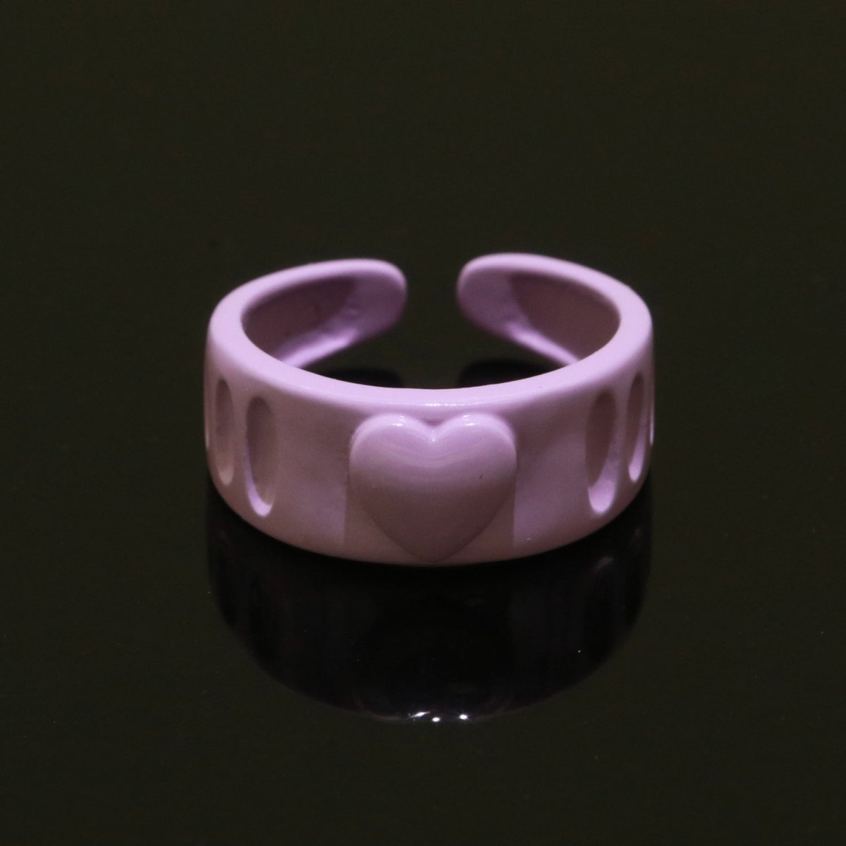 Colorful Resin Enamel Acrylic Ring Chunky Retro Rings Y2k Ring Heart Love Jewelry - DLUXCA