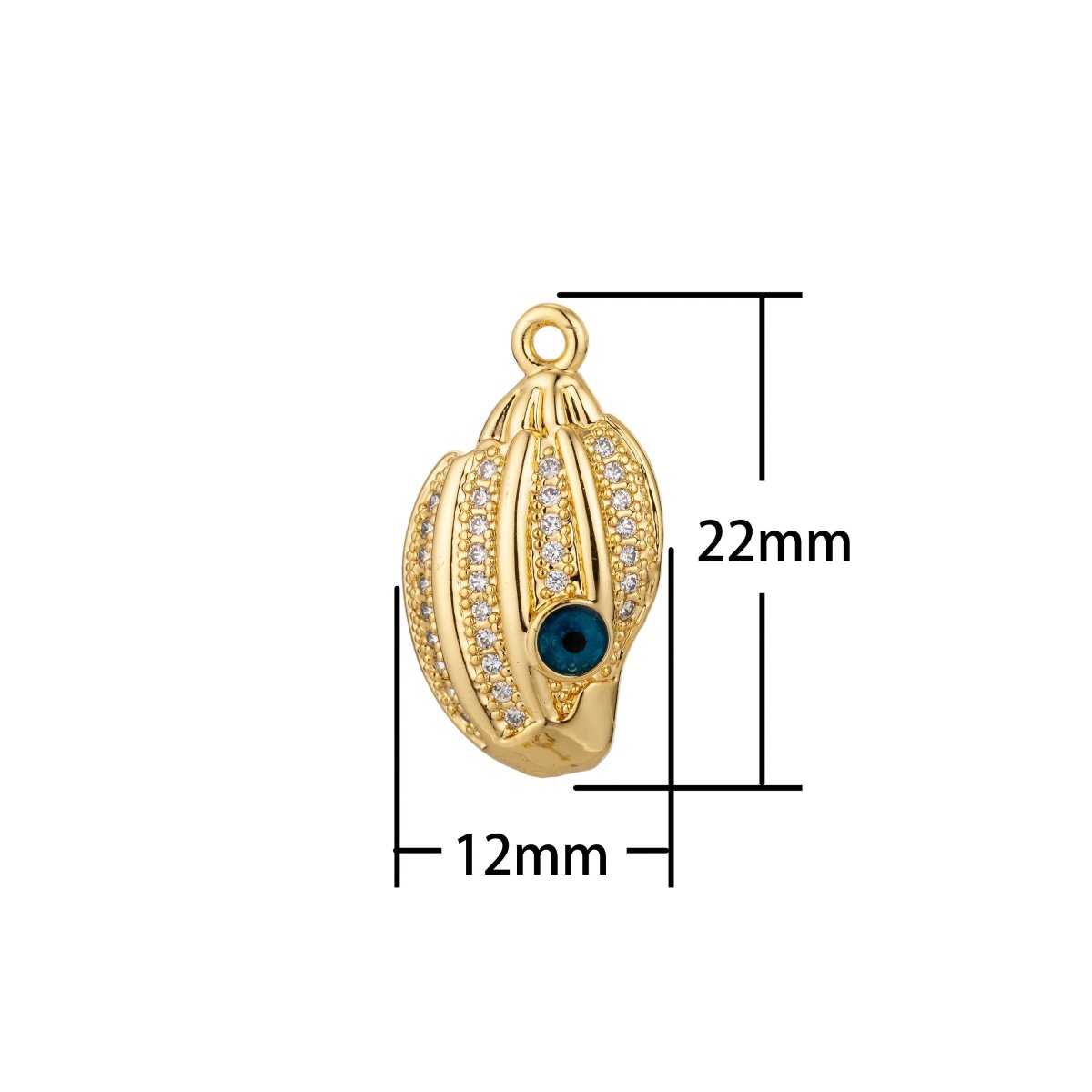 Conch Shell Charms, Micro Pave Gold Shell Charms, Mini Conch Shell, Shell Pendant, Spiral Shell, Gold Filled Seashell, Beach StyleC-263 - DLUXCA