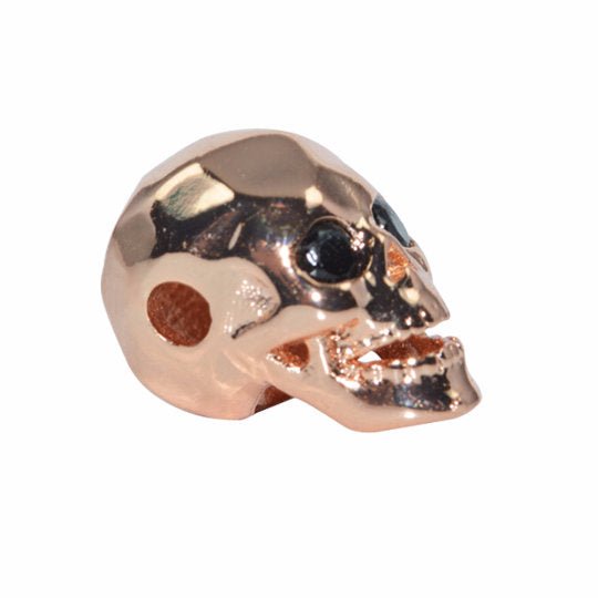 Copper Gold Filled Death Skull Head Design, Bead Making, Jewelry Bracelet Making Spacer Connector Charm for Halloween, Day of the Death, B-155 - DLUXCA