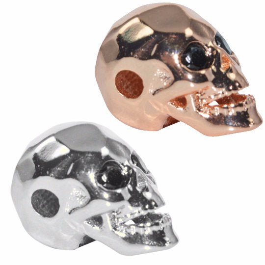 Copper Gold Filled Death Skull Head Design, Bead Making, Jewelry Bracelet Making Spacer Connector Charm for Halloween, Day of the Death, B-155 - DLUXCA