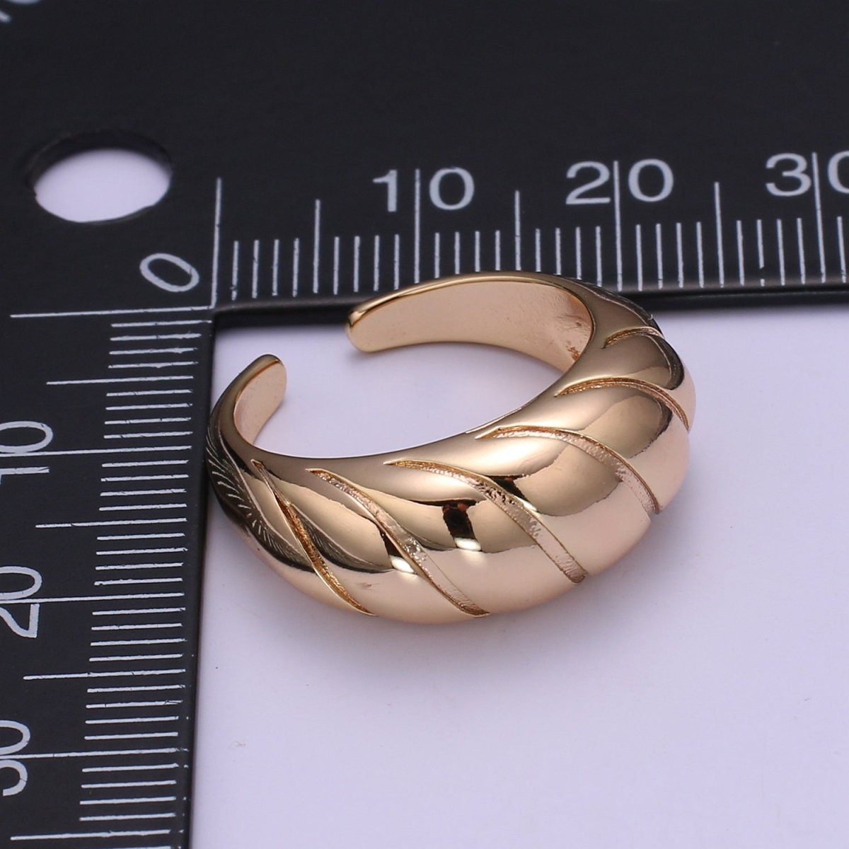 Croissant Ring 18k Gold Filled Open Adjustable Tiny Geometric Casual Daily Wear Ring Jewelry O-955 - DLUXCA