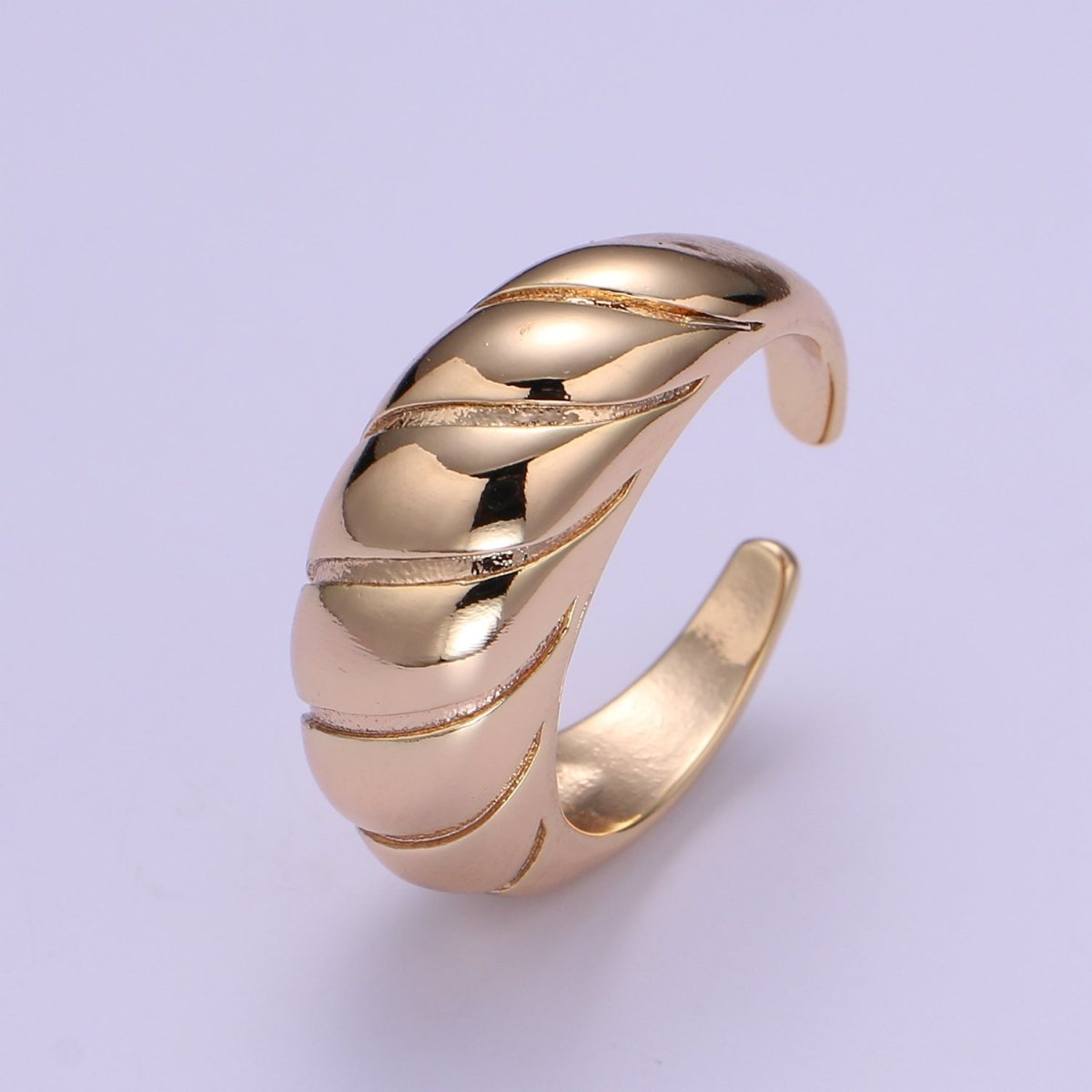 Croissant Ring 18k Gold Filled Open Adjustable Tiny Geometric Casual Daily Wear Ring Jewelry O-955 - DLUXCA