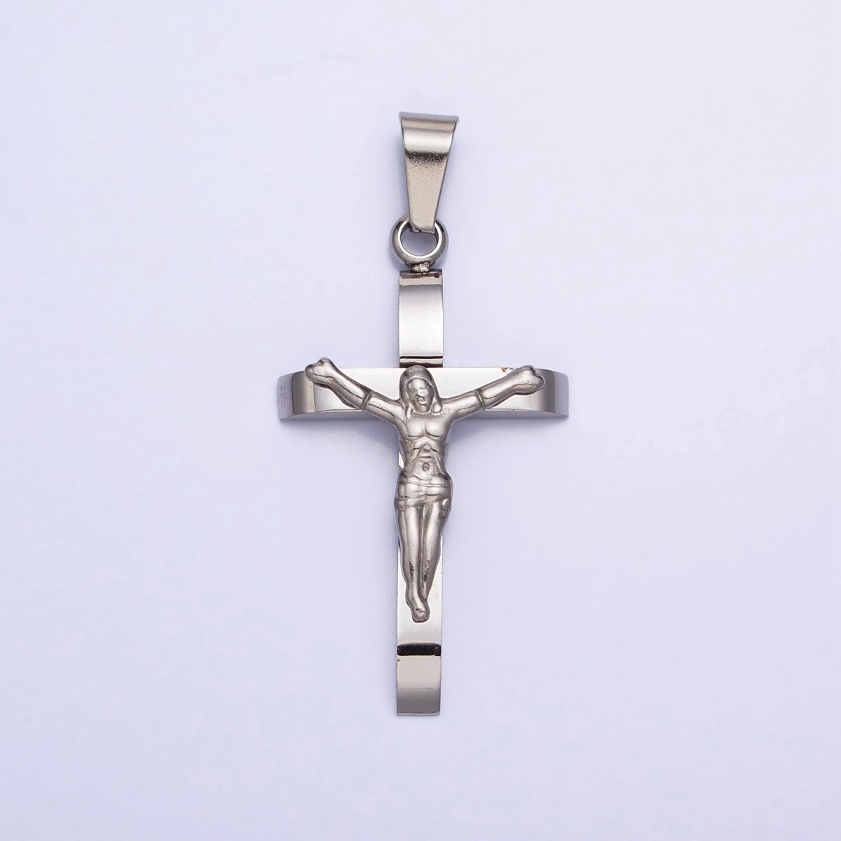 Crucifix Cross Pendant in 24K Gold Filled Jesus in the Cross Medallion for Religious Unisex Jewelry Making P-1114 - DLUXCA