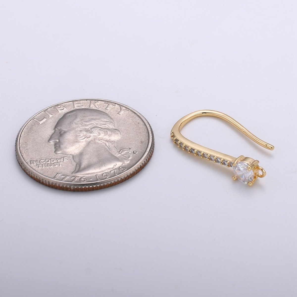 Crystal Beaded Golden Earclimbers Zirconia CZ Plain Gold Earring Micro Pave Earring Jewelry GP-668 - DLUXCA