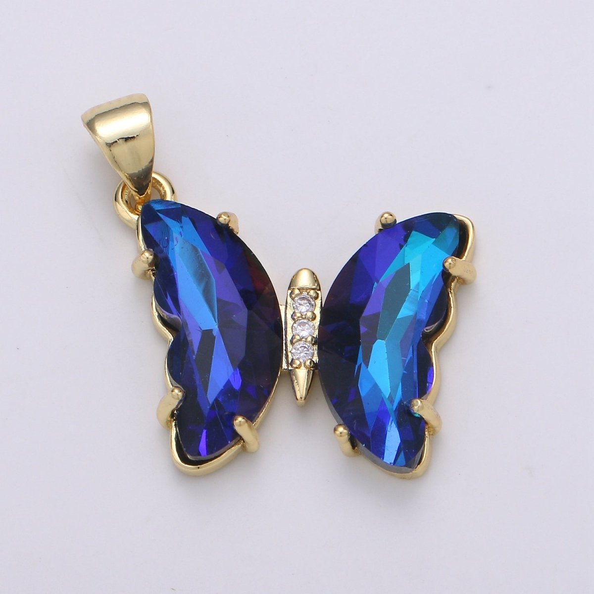 Crystal Gold Filled Butterfly Pendants J-232-J-234 - DLUXCA