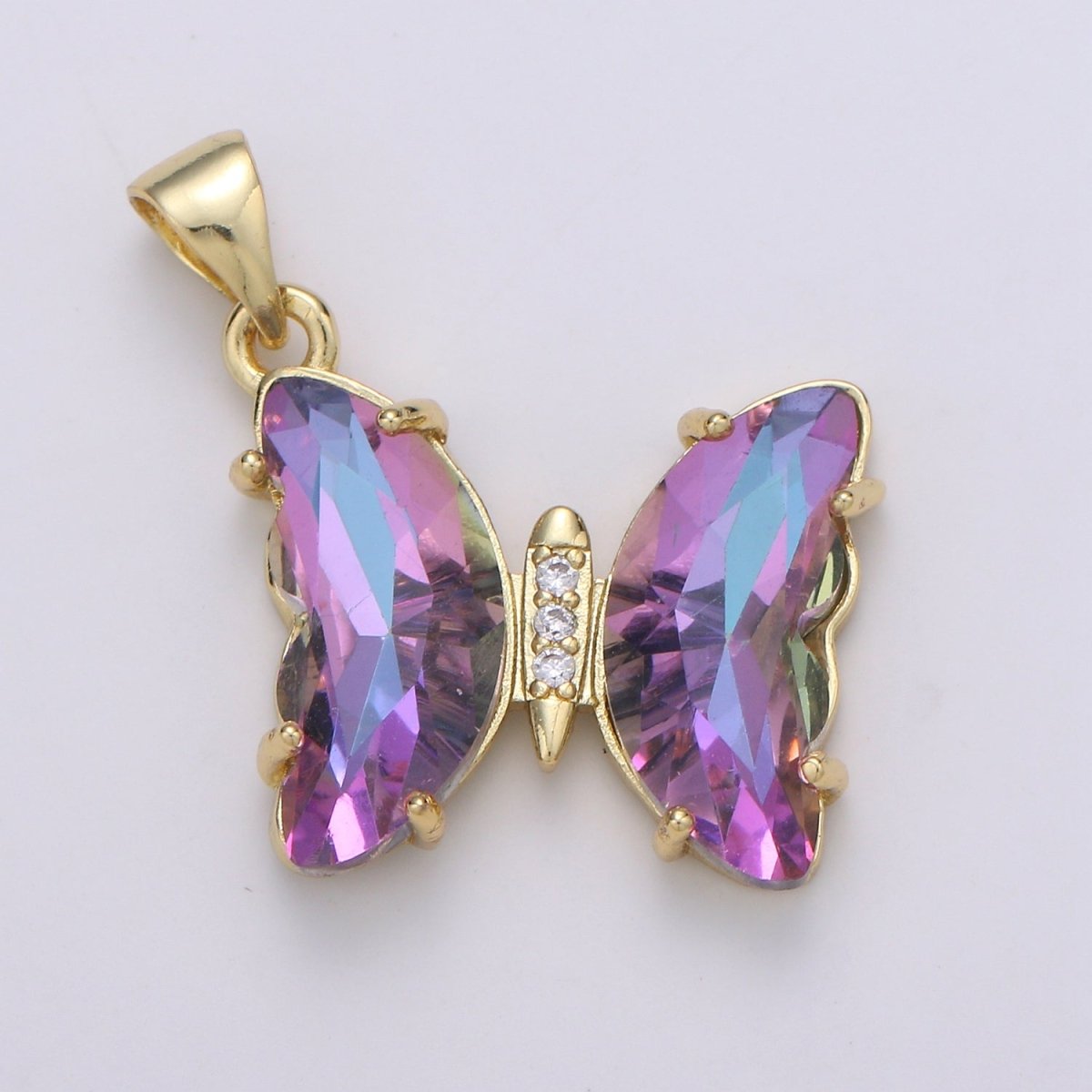 Crystal Gold Filled Butterfly Pendants J-232-J-234 - DLUXCA