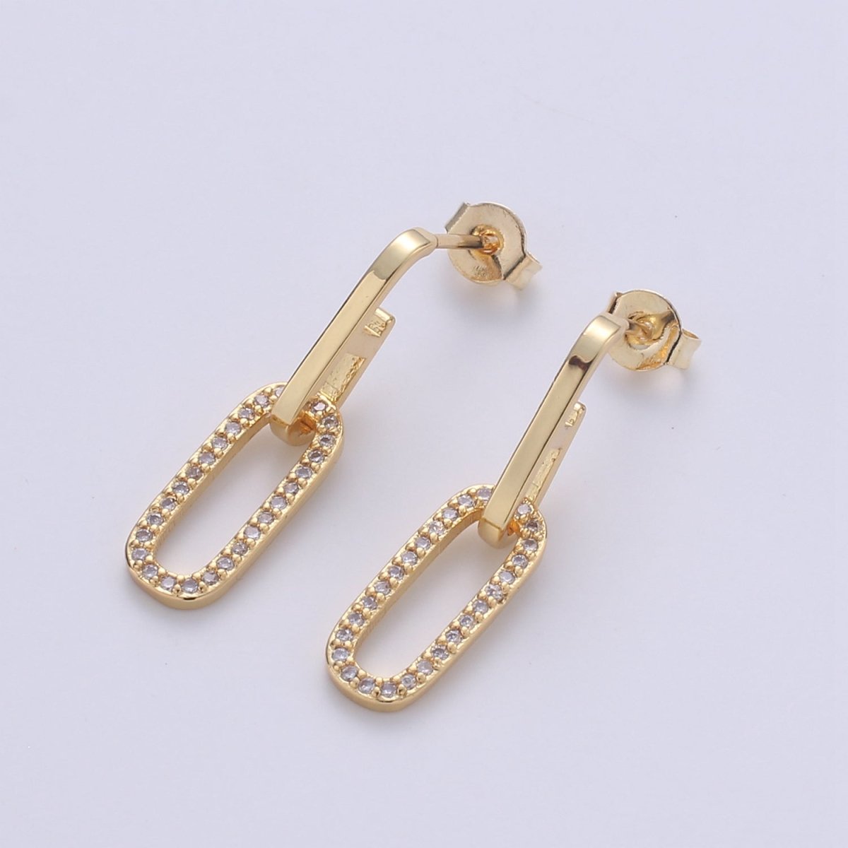 Crystal Gold Filled Chain Studs K-801 - DLUXCA