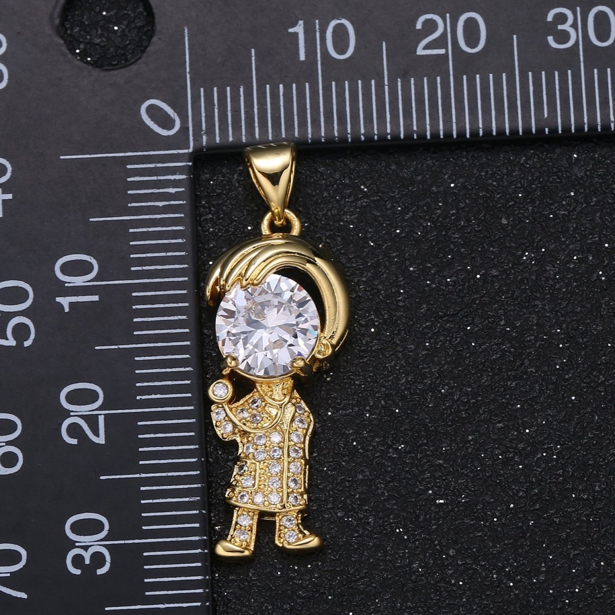 Crystal Super Kid Boy Charm CZ Zirconia Kids Boyfriend Human Micro Pave Charm Pendant GP-066 - DLUXCA