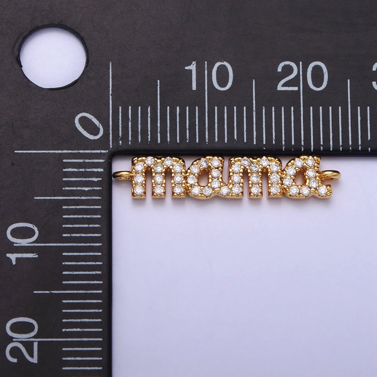 Cubic diamond MAMA connector charm Cubic zirconia Mother Link Connector for Bracelet Necklace Jewelry making supplies AA-978 AA-979 - DLUXCA