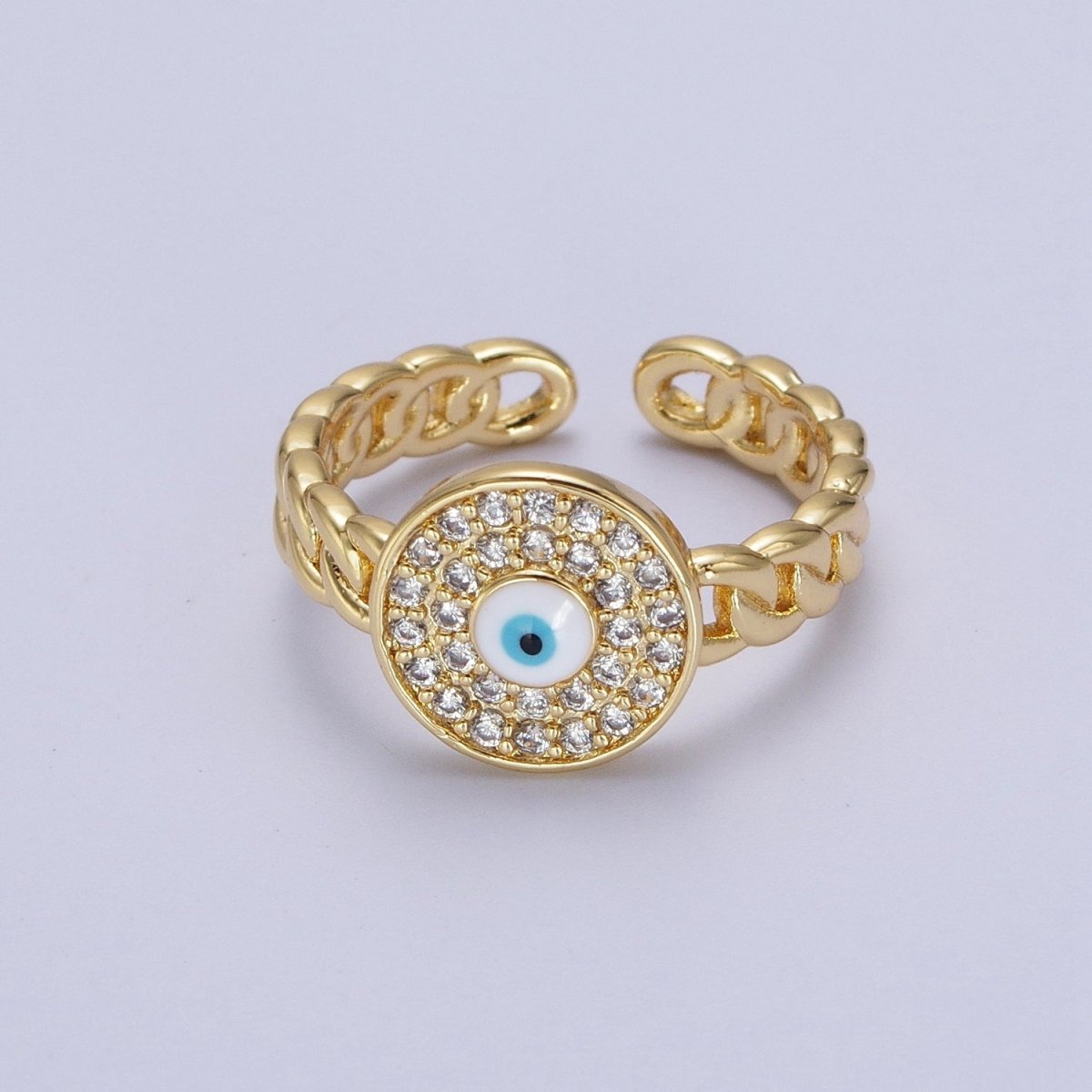 Cubic Evil Eye ring | Gold evil eye ring | Rings for Women | Stacker Ring | Gold Ring | Evil Eye Jewelry | Protection Ring | R-187 - DLUXCA