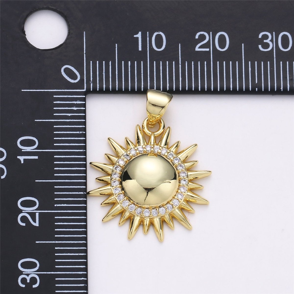 Cubic Gold Filled Sun Pendant Necklace, Sun Charm Necklace, Dainty Celestial Jewelry I-591 - DLUXCA