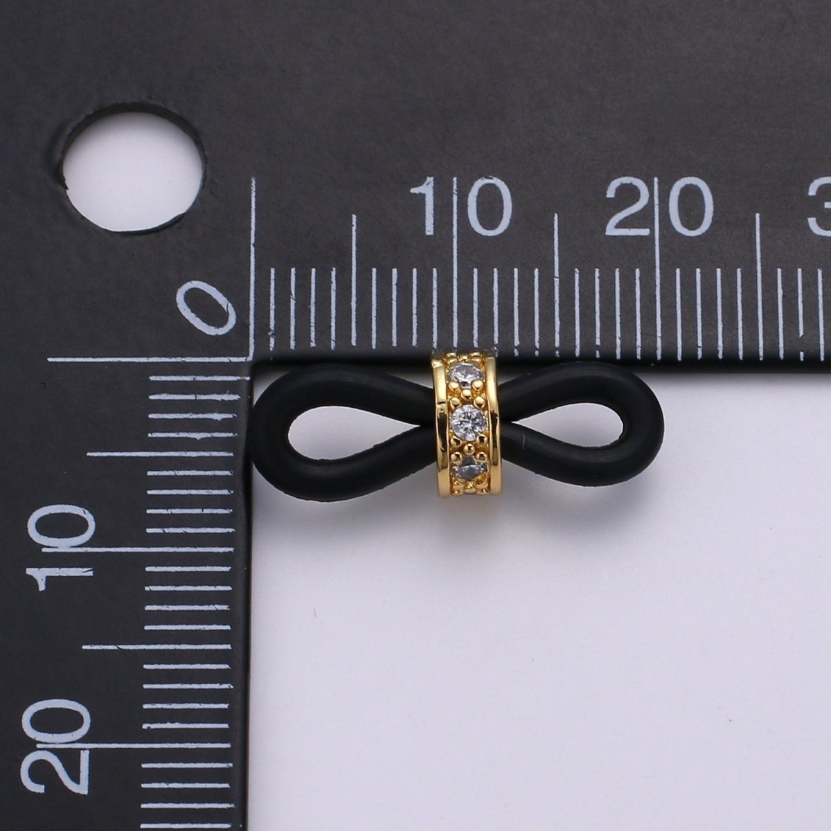 Cubic Pave 24K Gold Filled with Silicon Connector with Silicon Eyeglasses Holder Connector For Craft Supply L-194~L-197 - DLUXCA
