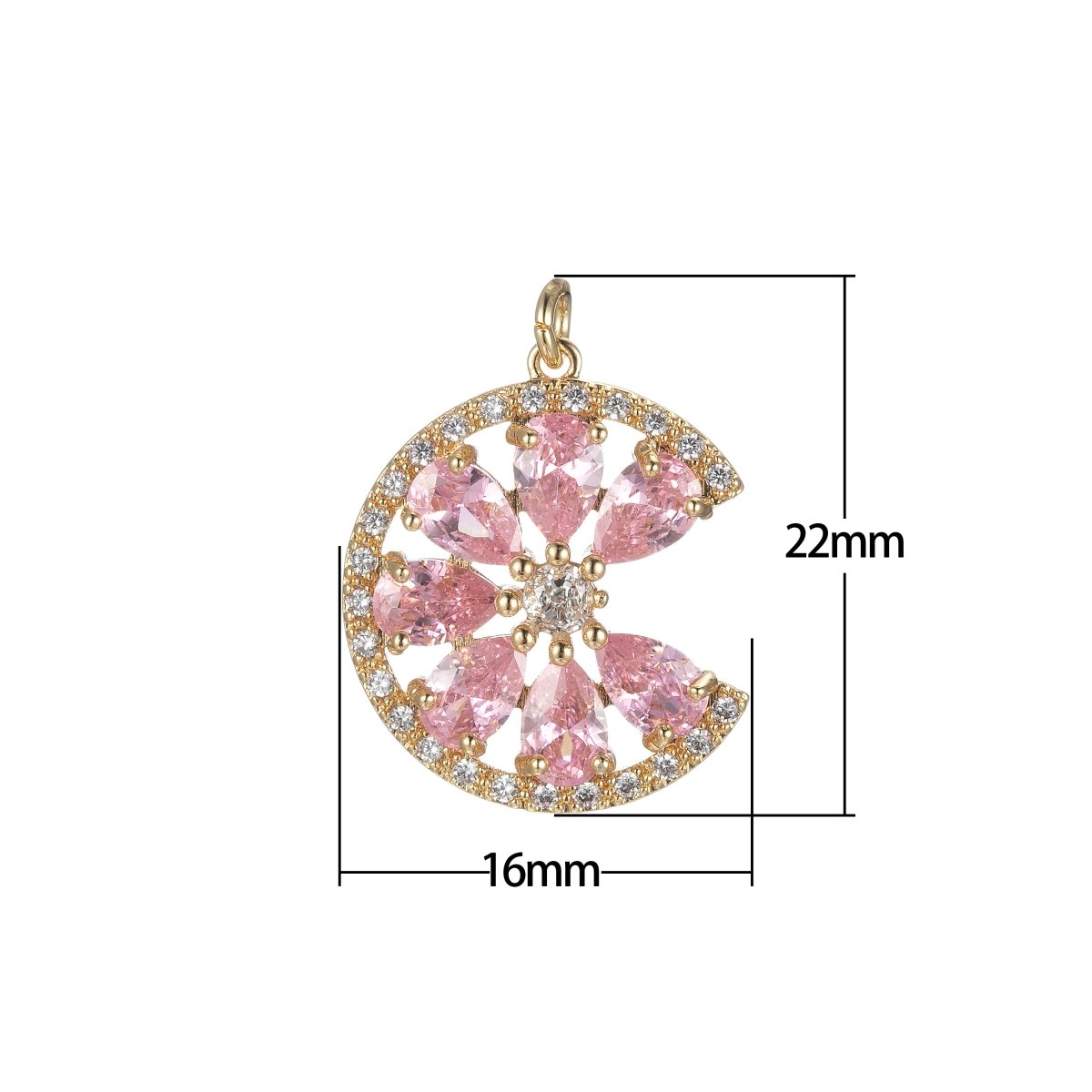 Cubic Sun Pendant Sunburst Charm Necklace, Celestial Jewelry Layering Necklace, Gifts for Her Pink Yellow Birthstone Jewelry Micro Pave E-843 E-844 - DLUXCA