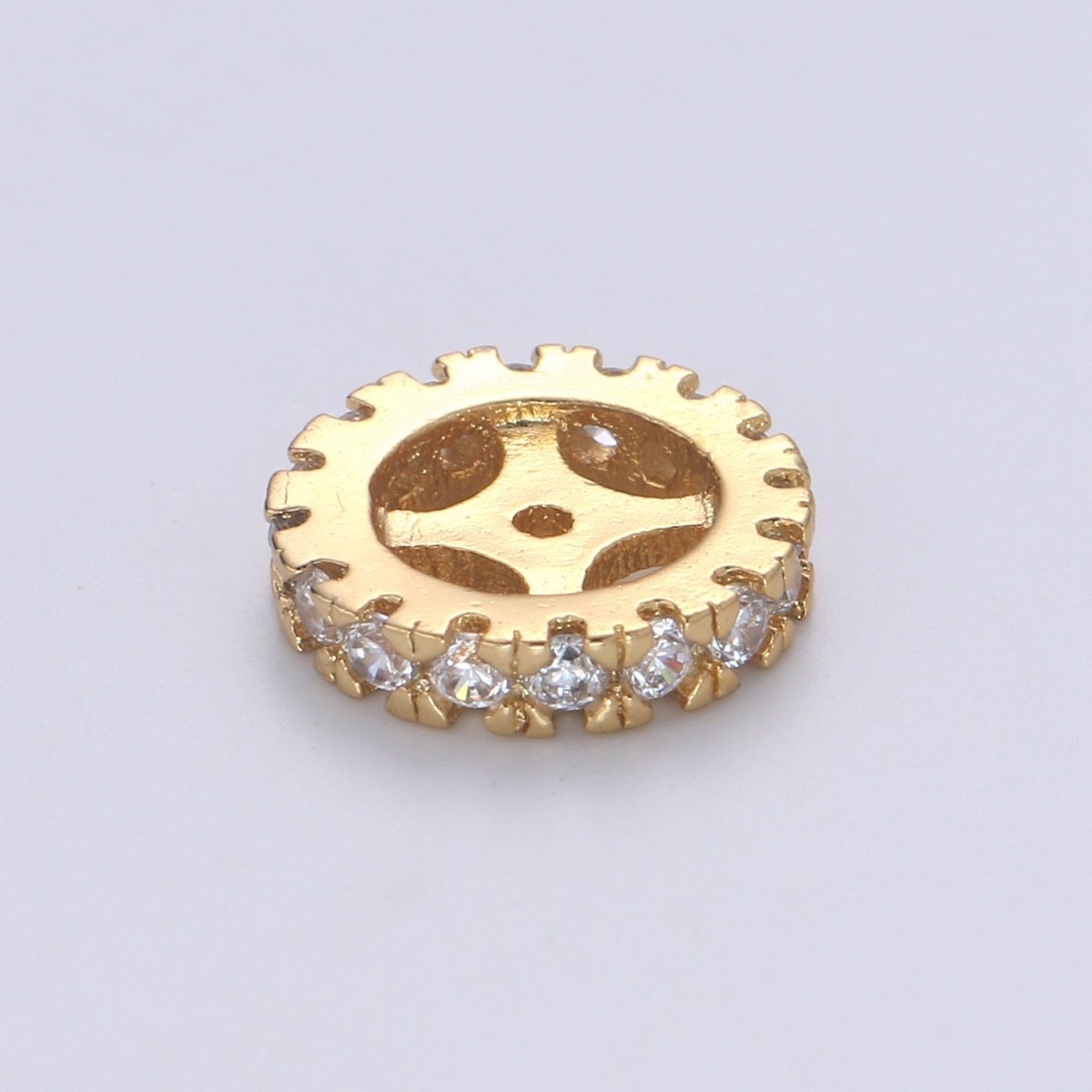 Cubic Zirconia Rondelle - Cz Beads - Crystal Spacers - Gold Rhinestone Spacer Beads Silver Bead Spacer Charm for Necklace Bracelet B-512 B-513 - DLUXCA