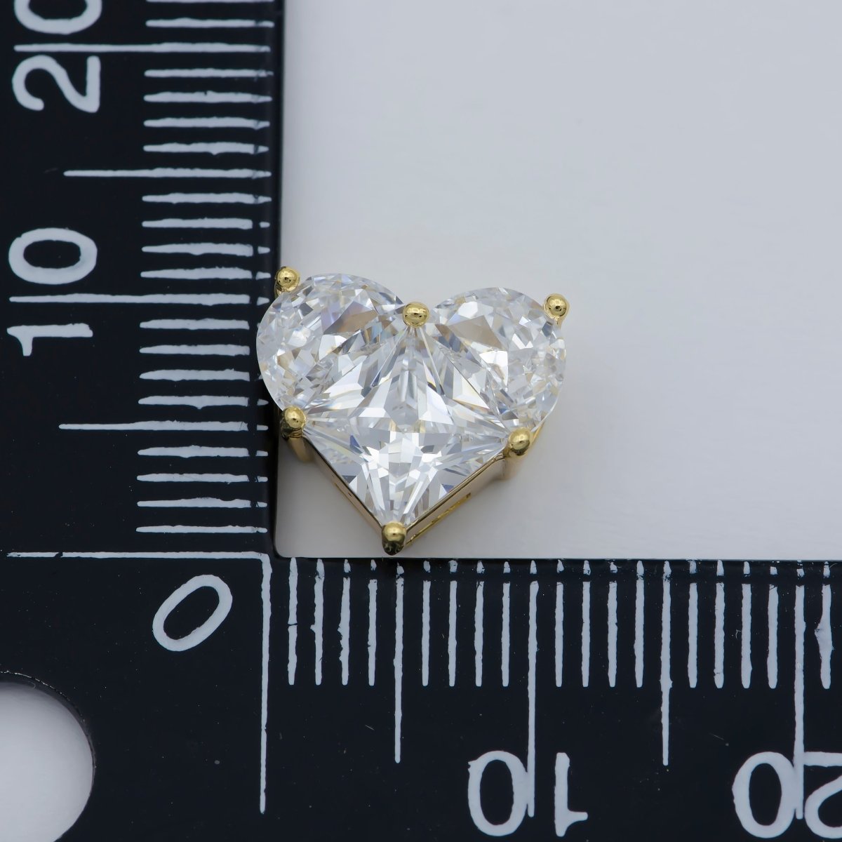 Cubiz Zirconia Heart Beads - 10mm Small Beautiful Bright 3D Love Jewelry Gold Star Beads spacer for Bracelet Necklace Supply B-544 - DLUXCA