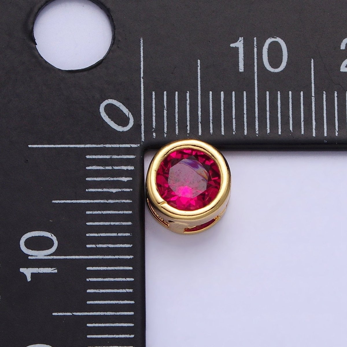 Cubiz Zirconia Round Circle Beads - 7.5mm Small CZ Colorful Geometric Jewelry Gold Beads spacer B-229 B-230 B-236 B-238 B-240 B-245 B-248 - DLUXCA