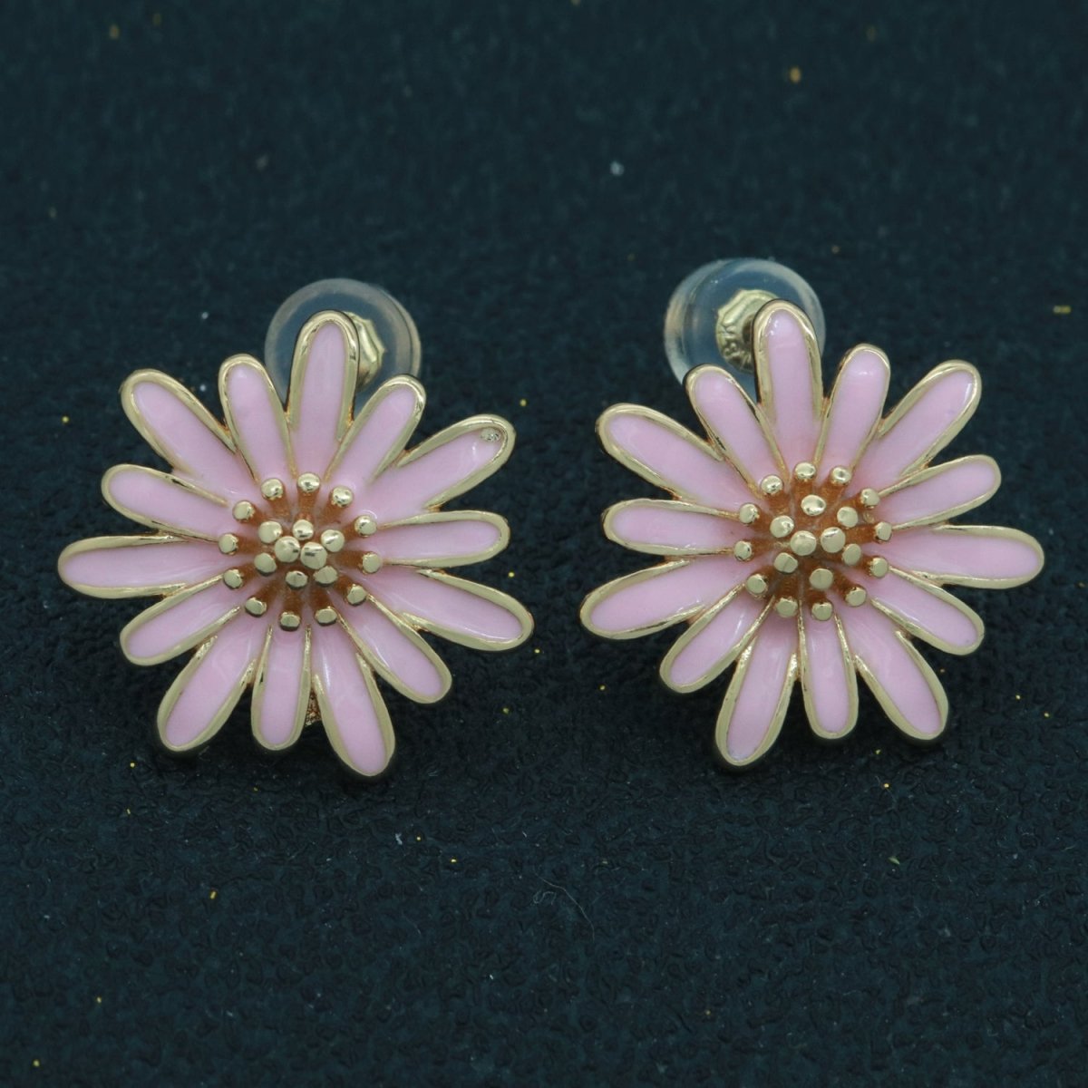 Cute daisy flower elegant Enamel Stud Earring Fashion Gold Flower Earring for women Girl T-125 to T-127 - DLUXCA
