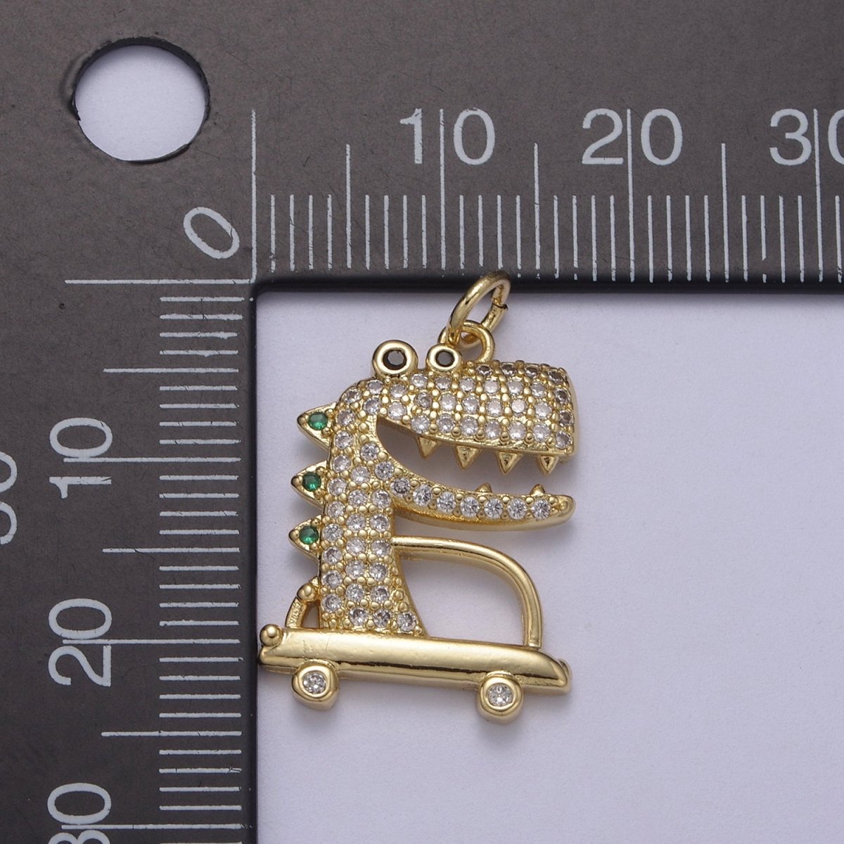 Cute Gold Crocodile Charms Micro Pave Crocodile Charms, Animal Alligator Pendants Bracelet Charms N-437 - DLUXCA