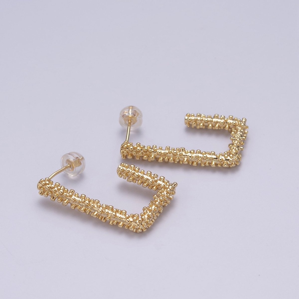 Cute Modern Earrings - Gold Semi Hoop Earrings - Minimalist Hoop Earrings - Dainty Gold C Hoop Earring T-243 - DLUXCA