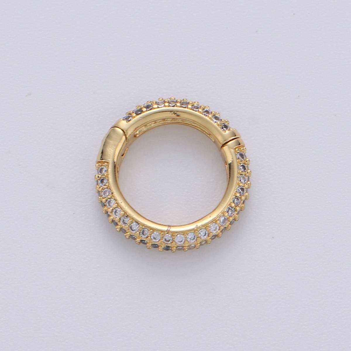 Cz Gold Ring Clasp 20mm CZ Push Gate ring, 15mm Round Ring Micro Pave Charm Holder Clasp for Connector Charm Holder K-900 K-905 - DLUXCA